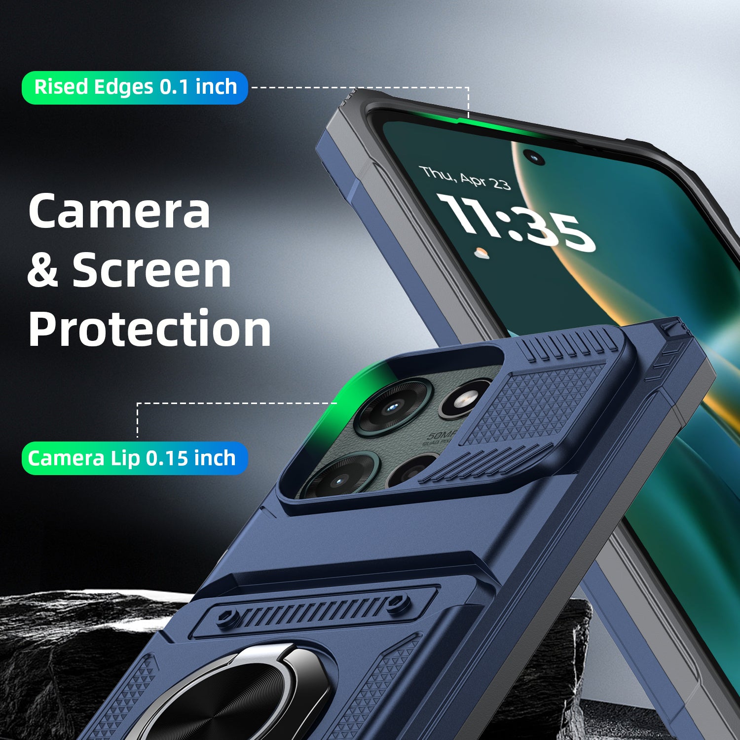 Phone Case Cover with Magnetic Support Metal Kickstand for Moto G 5G 2025/Moto G 5G 2026/Moto G Play 2026 6.7inch