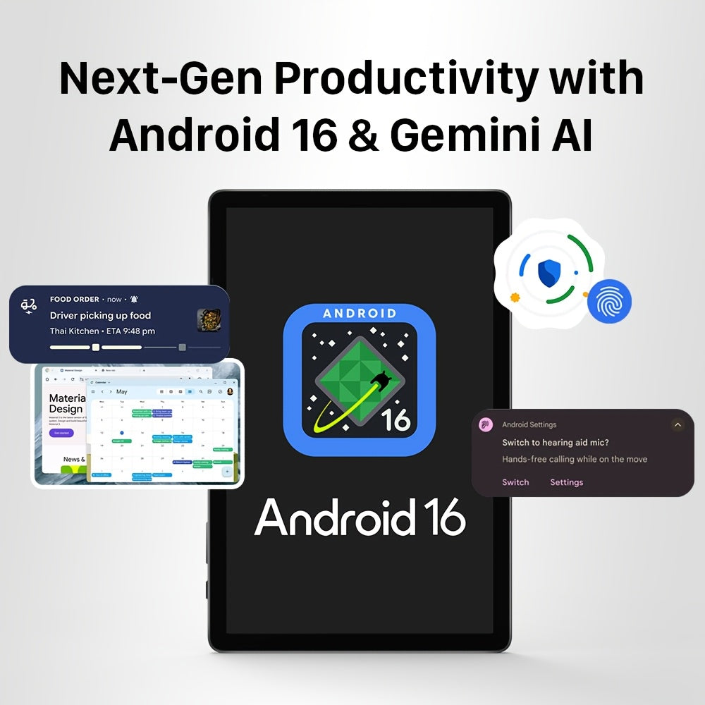 [Android 16/13, WiFi 6] 11-Inch Business Tablet, (4+4)GB RAM+128GB ROM, Gemini AI, (4+4)GB RAM+64GB ROM, Expandable to 1TB, Android 16/13, Dual Cameras, Long-Lasting 7000mAh Battery, WiFi 6, Perfect for Work And Study