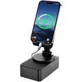 3 in 1 Phone Holder with Wireless Speaker, Phones Induction Speaker Amplifier, Phone Speakers Stand, High Capacity Battery for Emergency Rechargeable, Foldable for Tablet Iphone Android