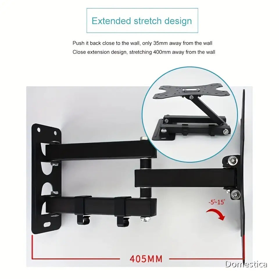 Full Motion TV Wall Mount Bracket Rotating Tilt for 26 32 36 37 40 42 46 49 50 55" | Durable Iron Construction, Adjustable Viewing Angles