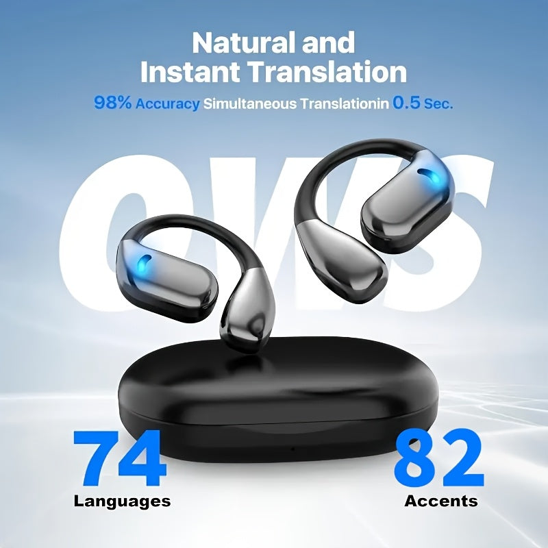 [AI Translation Earphones] 3-In-1 AI Translation Earphones | Real-Time Translation for 156 Languages, Bone Conduction Wireless Headphones - Ideal for Travel, Business, And Learning