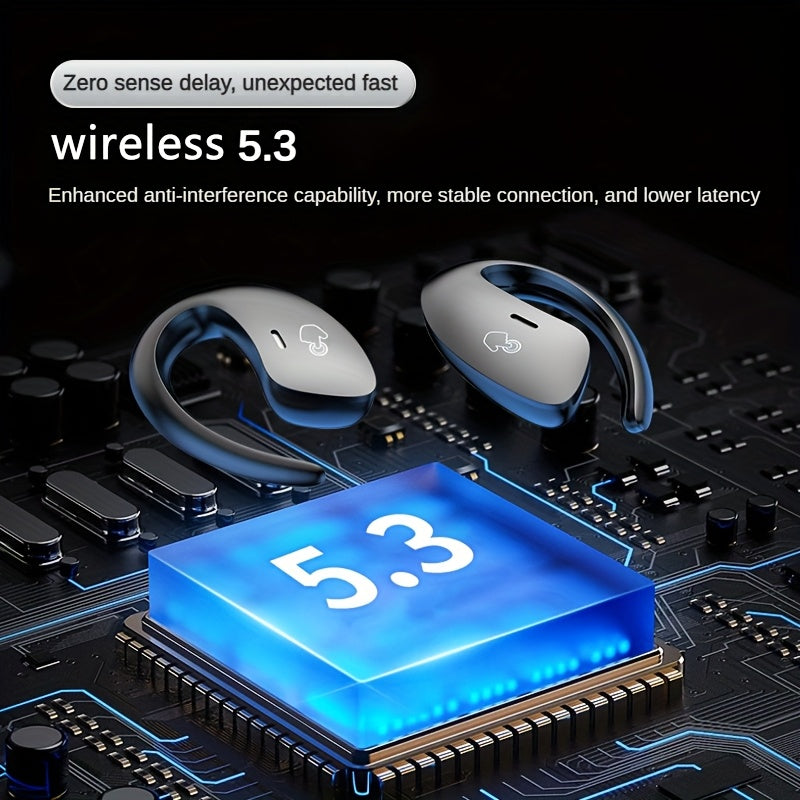 90H Wireless Earphones - Long-Lasting Wireless Sound with Advanced ENC Noise Cancellation, Immersive 3D Deep Bass, And Secure Fit Earhooks for Wireless Running - Universal Compatibility for Los And Android Devices