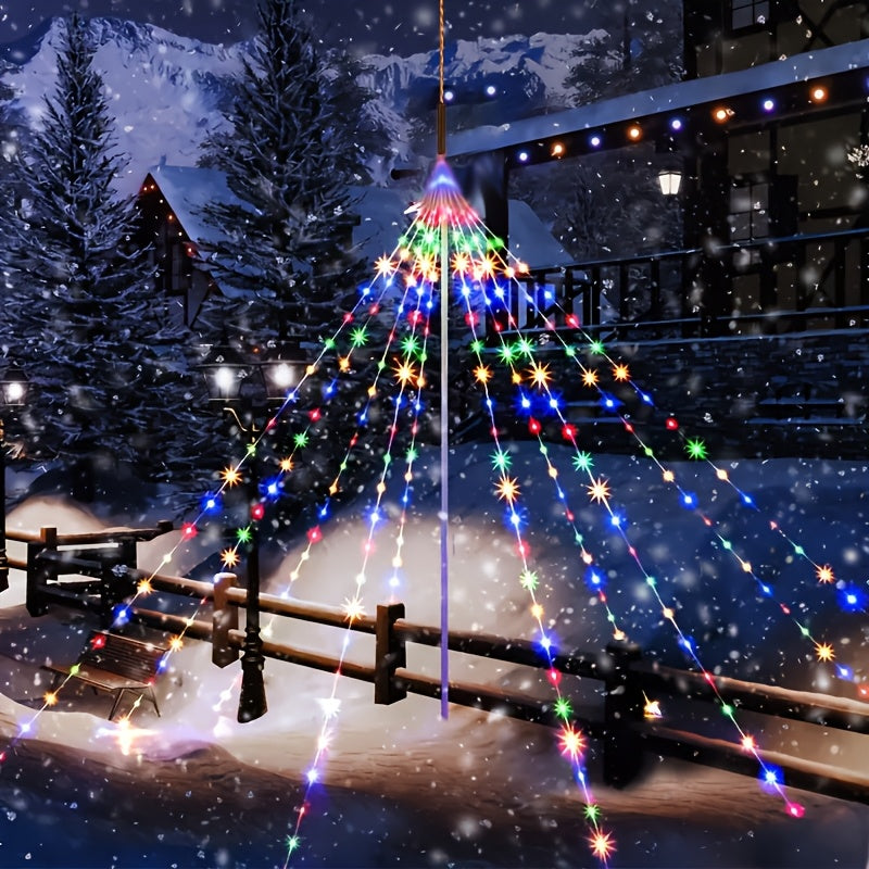 [Christmas Halloween Gifts] A String of Decorative Lights, Powered by USB, with 8 Different Modes of Waterfall Tree Lights. Suitable for Decorating Indoor Scenes, Tents And Party Garlands, As Well As Curtains. Applicable for Festival Decorations, Christma