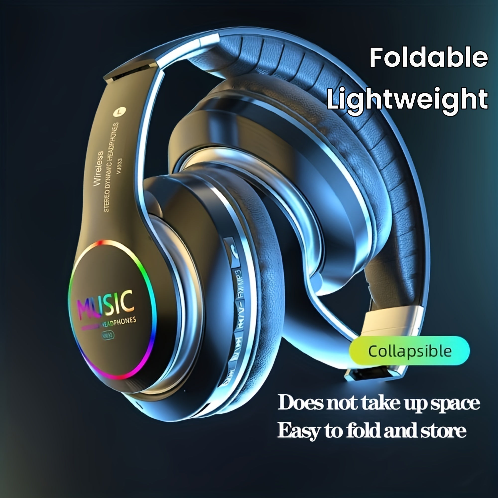 Wireless Noise Cancelling Headphones, Wireless Earbuds with Deep Bass, Lightweight Foldable Headphones with Built-in Microphone, for Work Laptops, Mobile Phones, On-head Gaming Headphones, Compatible with Android/iOS, Father's Day Mother's Day Gift