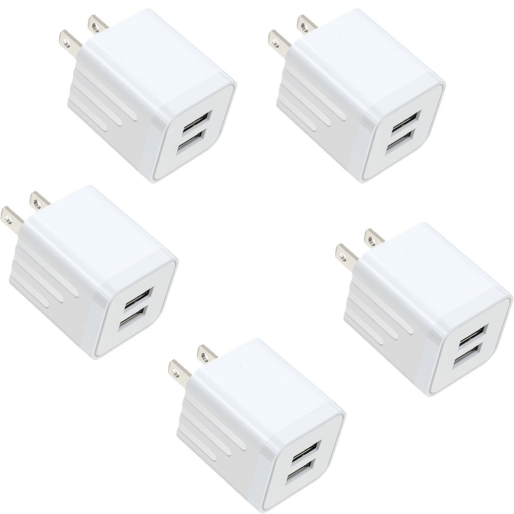 USB Wall Charger, JOZASHON 2.1A/5V Dual Port USB Cube Power Adapter Charger Plug Block Charging Box Brick for iPhone 16 15 14 13 12 11 Pro Max SE XS XR X 8 7 6 6S Plus, Galaxy, Android Phones