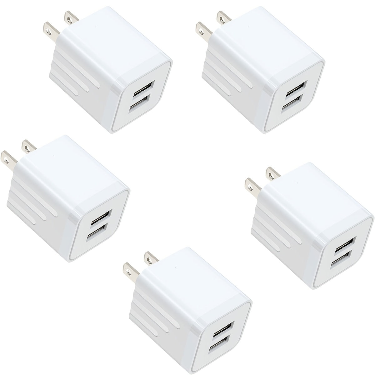 USB Wall Charger, JOZASHON 2.1A/5V Dual Port USB Cube Power Adapter Charger Plug Block Charging Box Brick for iPhone 16 15 14 13 12 11 Pro Max SE XS XR X 8 7 6 6S Plus, Galaxy, Android Phones