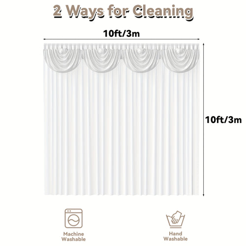 1 Pack 10X10ft Elegant Wedding Backdrop Curtains White - Premium Silk Drapes And Smooth Hanging - for Wedding, Birthday, Shower Party, Home & Events Decor & Photography Background - Valentine's Day Decor - Luxurious Appearance | Silk Curtain