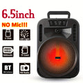 [Portable BT Speaker] 8" Portable BT Wireless Speaker With LED Party Lights | TWS Stereo, FM Radio, USB/TF Playback, AUX, Wired Microphone