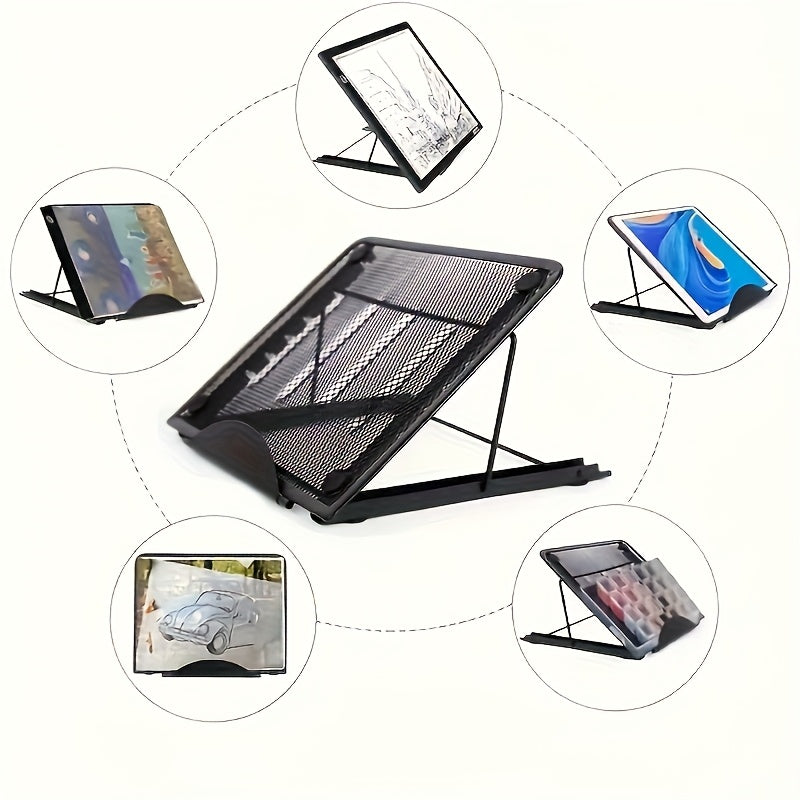 [Diamond Painting Kit] Professional Diamond Painting Kit - With Adjustable Metal Notebook Stand | 5pcs Folding Light Box System, Hexagonal Non-Slip Tablet Stand & Universal Tracking Station A3/A4 | Integrated Craft Workbench Additions