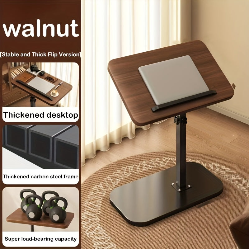 1. Rotatable And Adjustable Laptop Stand Desk for Bed - Black/Walnut, Featuring A Support Rod And Angle-adjustable Design, Perfect for Working On Sofas Or Beds, Breakfast Trays, Home Offices, Movie-watching Setups, And Easy Placement Anywhere