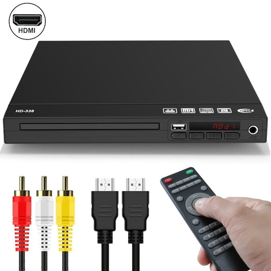 New HDTV DVD Player for Home TV, 1080P Region Free Mini Home DVD Player, Supports USB Media, CD & MP3 Playback, Easy to Operate, Comes with HDTV Cable, RCA Cable And Remote Control, Compatible with All Smart And Traditional Home TVs.