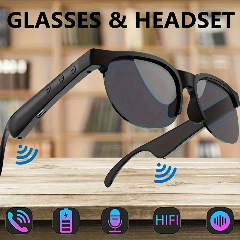 ANKRIYUL Wireless Smart Glasses, With Audio and Voice Call Functionality, Suitable for Outdoor Travel Riding Driving Fishing Office Wear, for Making Calls and Listening to Music
