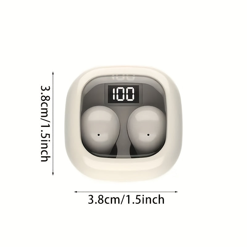 MSHUKCOE Invisible Sleeping Headphones - Ultra Thin Sports in Ear Wireless Wireless Earphones, 6D Bass Sound Effect HIFI Music Earbuds, Low Latency, Dual Noise Reduction And Sleep/Game Mode, Ultra Long Battery Life, Suitable for Birthday Gifts