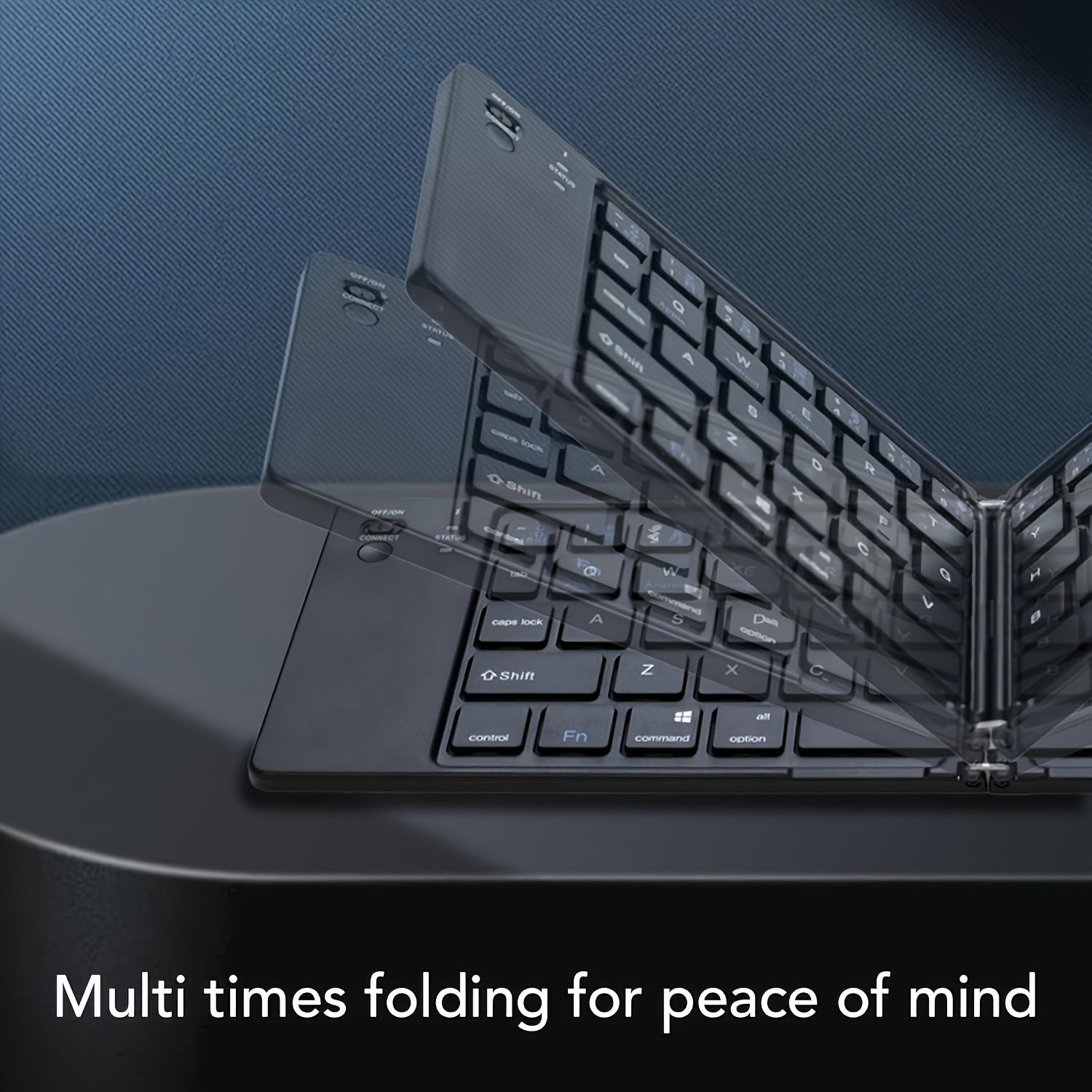 Ultra-thin Wireless Foldable Keyboard, Rechargeable Magnetic 7.3mm Ultra Slim and Compact Keyboard with Media Hotkeys for Computer Desktop PC Laptop Smart TV