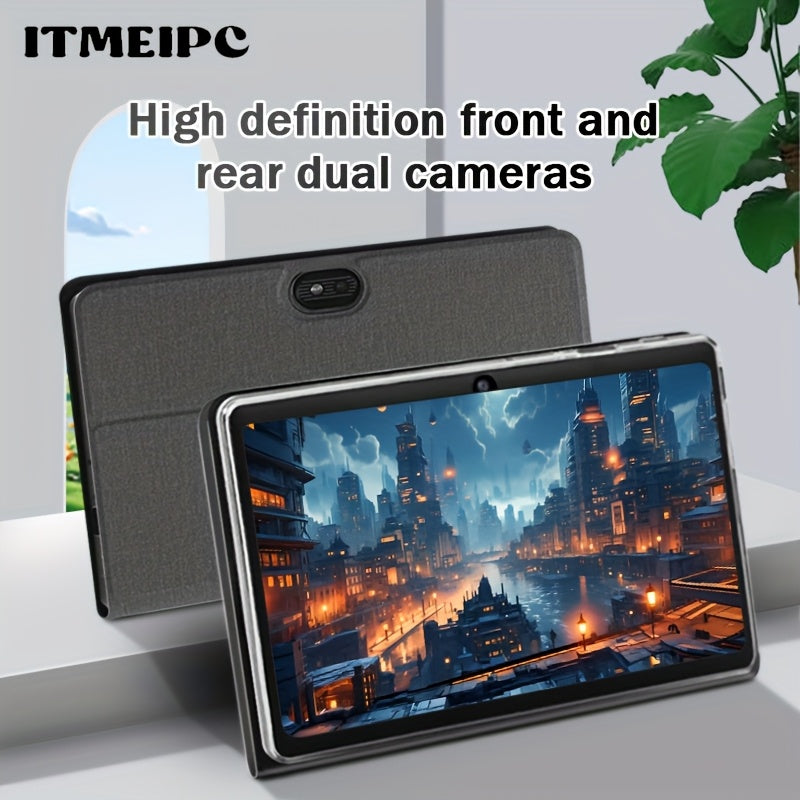 ITMEIPC 7-Inch Android 14 Tablet - 4GB (2+2 Expandable) RAM, 32GB Storage, Cortex-A53 Quad-Core Processor, 3500Mah Battery, Wifi 6, Dual Cameras, IPS Display, 1024X600 Resolution, 7-Inch Tablet for Android, Tablet, Pad