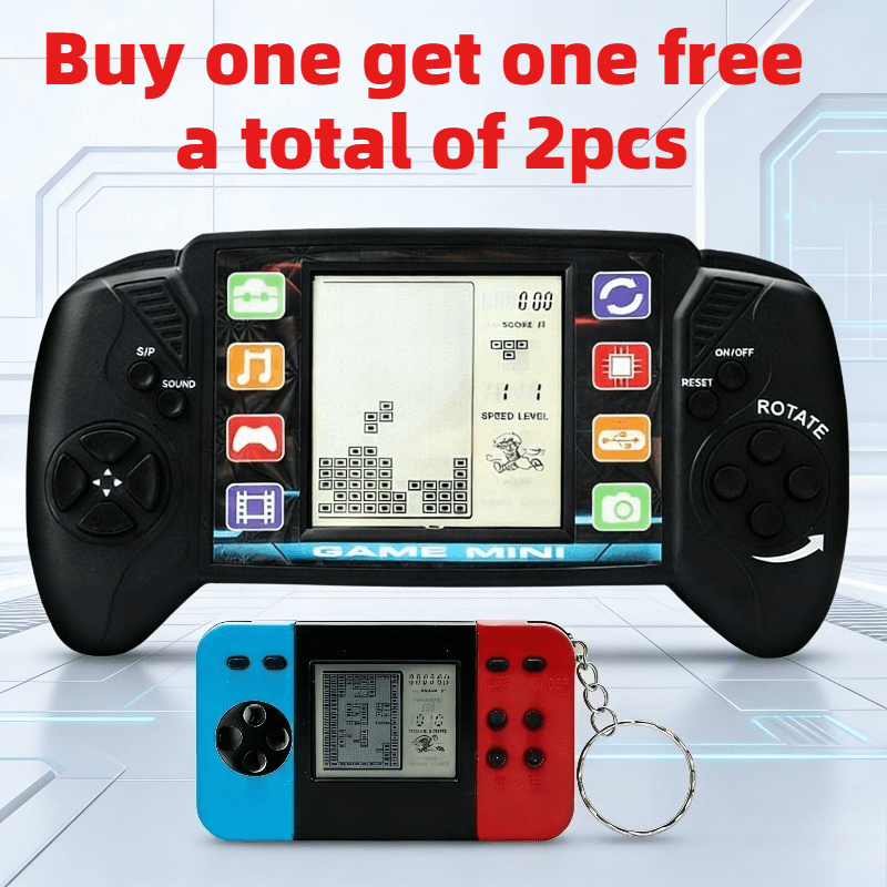 Buy One Get One Free, a Total of 2pcs Game Consoles, One 3.5-inch Enlarged Screen Retro Game Console and One Mini Arcade Game Console with Keychain, for Fun Anytime, Anywhere, Perfect Party Gifts, Easter Gifts, Christmas Gifts