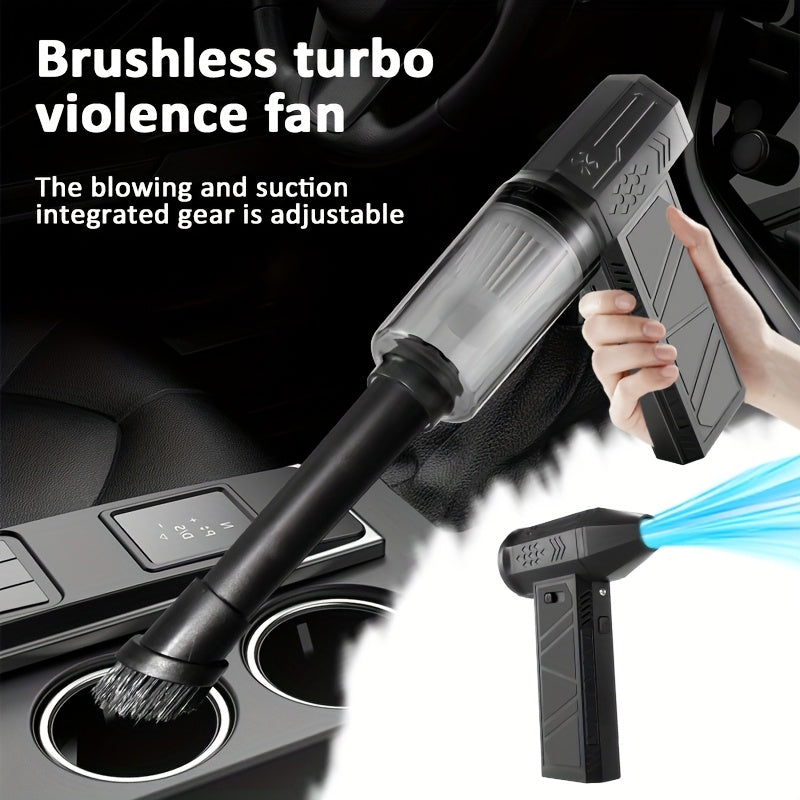 Local Warehouse, Super Powerful Blow & Suction All-in-One Portable Turbo Fan, 130, 000 RPM High Speed Airflow, Cooling, Dust Removal, Snow Blowing, Ignition Aid, Inflatable Pad Aid, Car Cordless Handheld Vacuum/Dust Collector, Car Vacuum Cleaner