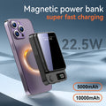 10000/5000Mah Power Bank Portable Wireless Charger, 22.5W PD And QC Fast Charging, Magnetic Wireless Charging Pack, USB Type-C, LED Power Display, Rechargeable Lithium Polymer Battery for Android/Iphone Devices