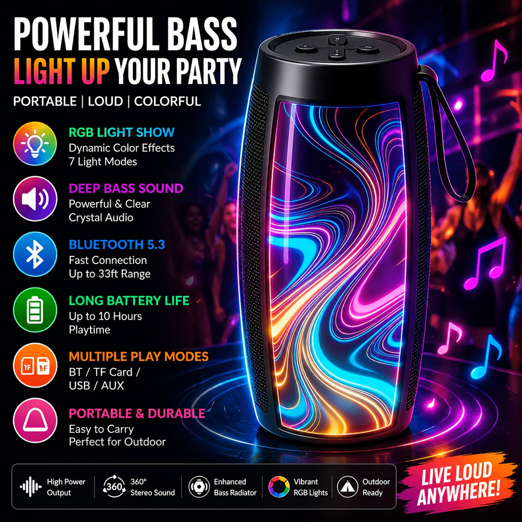 [Portable Speaker] Portable Speaker Compatible for PC/Tablet/Smartphone With 5.1 Surround Sound, Stereo Bass & Subwoofer System,, Low-Power Operation Suitable for Parties, Travel, Entertainment, - Multifunctional Audio