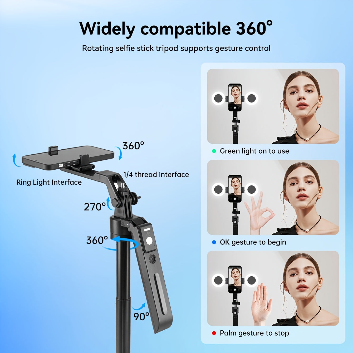 The 2025 Auto-Tracking Phone Tripod Delivers 360° Facial Tracking, Includes A Remote And Fill Lights, Adjusts to Any Height with Its Sturdy Base, Works with Phones/cameras/live Streaming, And Makes A Perfect Holiday Gift.