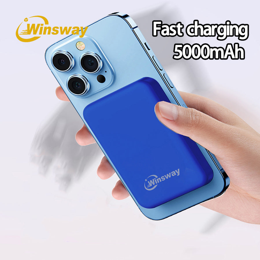 Winsway 5000mAh magnetic mini mobile power bank, supports PD and QC 3.0 fast charging, colorful and versatile, suitable for iPhone 17/16/15/14/13 series