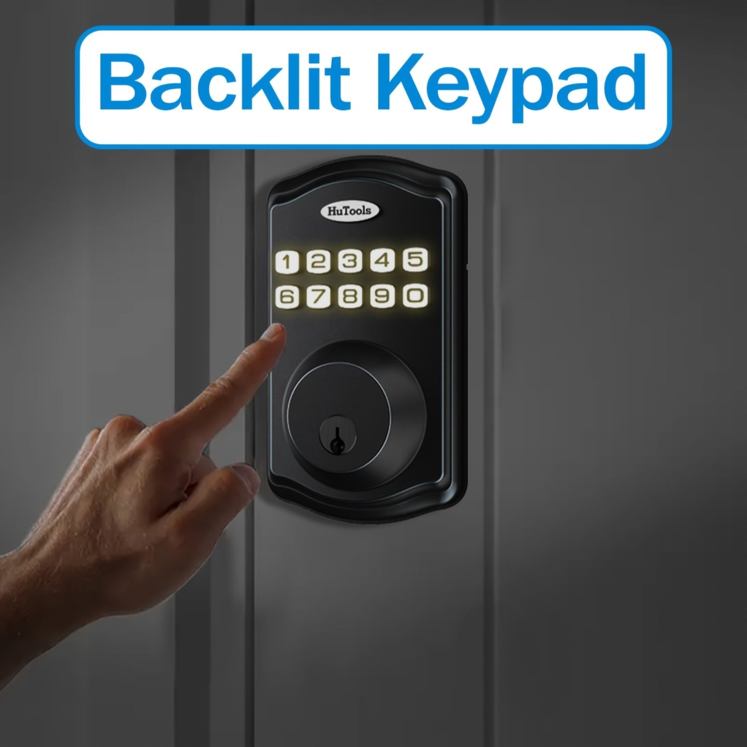 Keypad Door Lock, Keypad Deadbolt, Keyless Entry Door Lock, Electronic Keypad Smart Lock, 100-Code Capacity, Backup Key, Auto-Lock Feature, Anti-Peeping Code, Fits Most Standard Doors, Villas, Courtyards, Apartments (Batteries Not Included