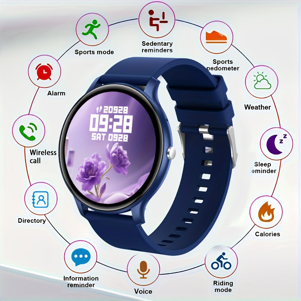 GWENLAND Smart Watch Compatible for with SIM-Free Wireless Calling, Music Control, IP68 Fitness Tracker Smartwatch, Step Counter/Pedometer, Distance Meter, 100+ Sport Modes, Rechargeable Battery, Compatible for Smartphone