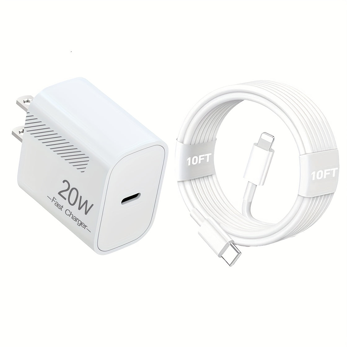 for iPhone Fast Charger 3+3Pack 20W USB C Wall Charger with 10ft L Fast Charging Cable Compatible for iPhone 14/13/12/11/Pro/Pro Max, for Old iPhone Charger