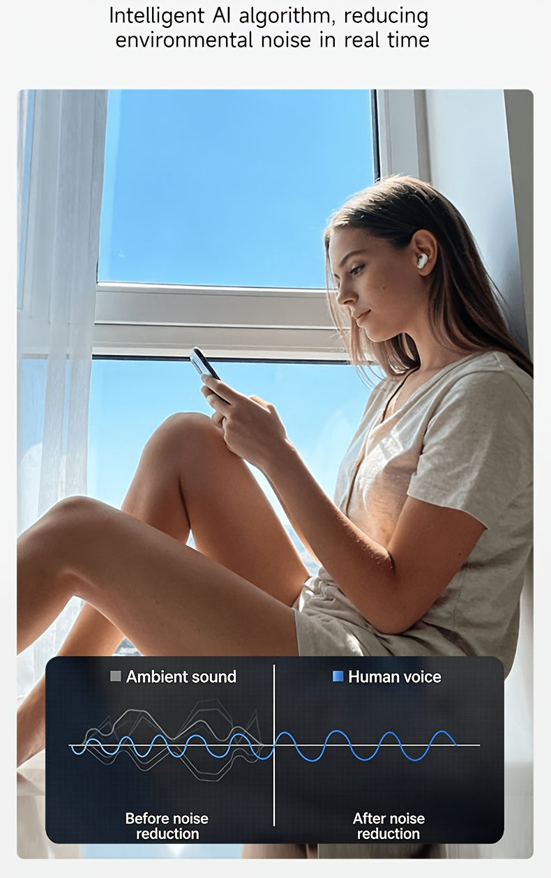 Philips True Wireless Earbuds with LED Power Display - Stereo In-Ear Headphones, Microphone for Calls, Large Capacity Charging Case, Extended Design for All Smartphones, TAT2169