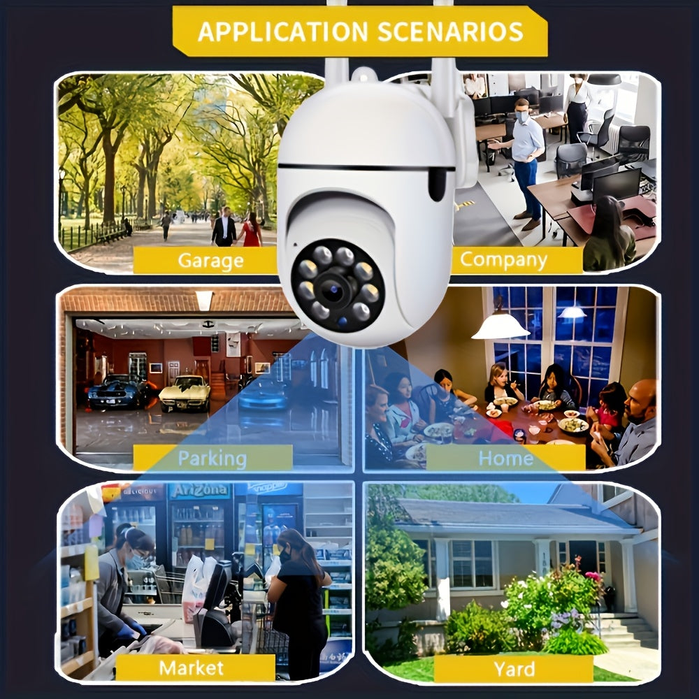 1pc 1080P Full HD Wireless Panoramic Camera with 360 Degree Rotation, Wireless WIFI Security Camera with Two-Way Audio, Motion Detection, Compatible with Smartphones, USB Powered, for Home Security, Supports SD Card And Cloud Storage