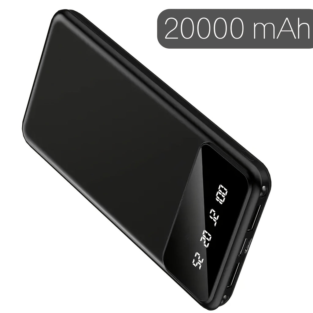 20000mAh Large Capacity Mobile Power Supply, 5V2.1A Portable USB Charger, LED And Digital Display, for Ios/ Android Devices, 2xUSB Output, Type-c/ Micro Input, Safe And Stable Polymer Lithium Battery