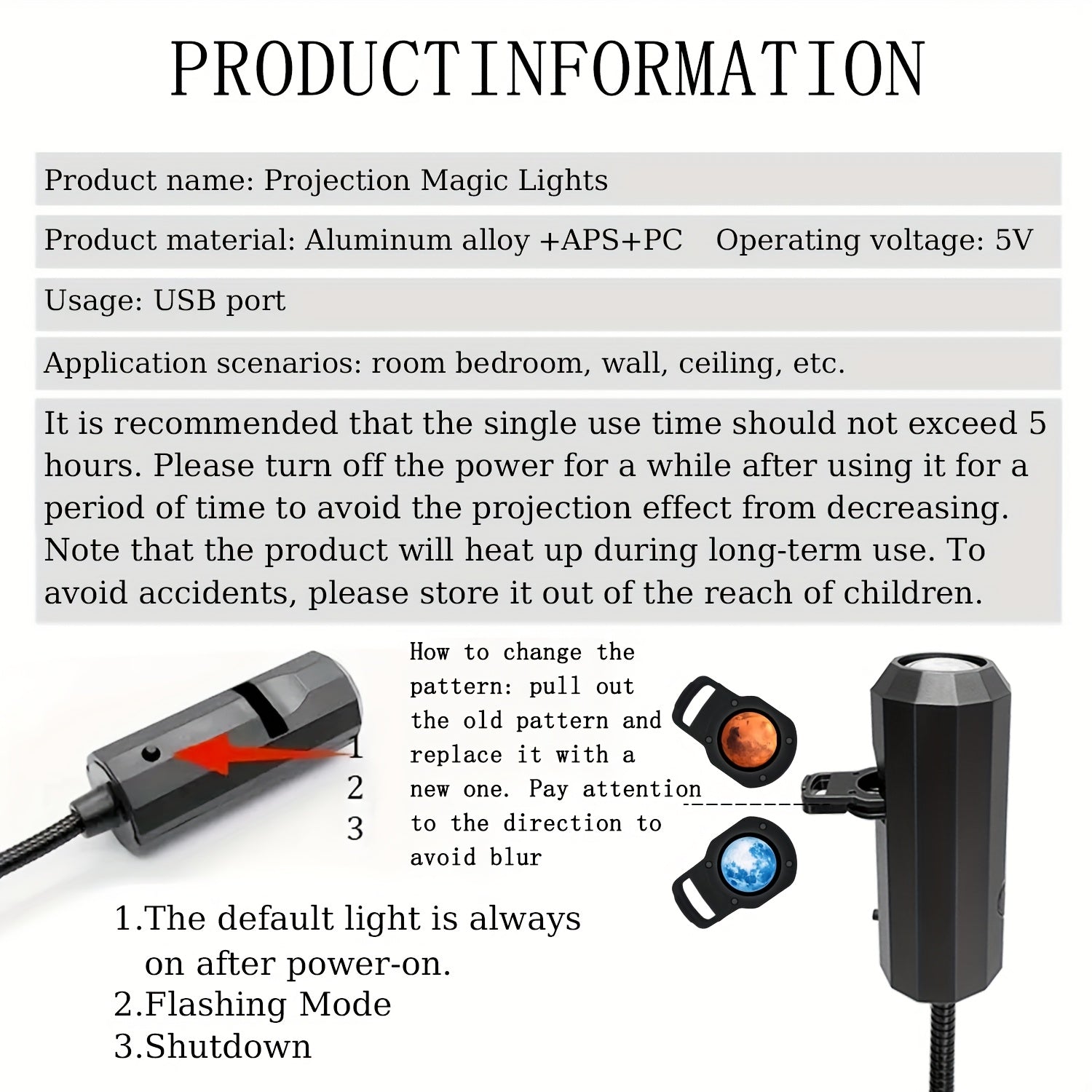 USB Powered LED Starry Night Projector Lamp, 9 Replaceable Planet Projector, 360° Rotatable, Portable, with Ceiling Photo Background Decoration, for Bedroom, Living Room, Small Night Light, with Gift