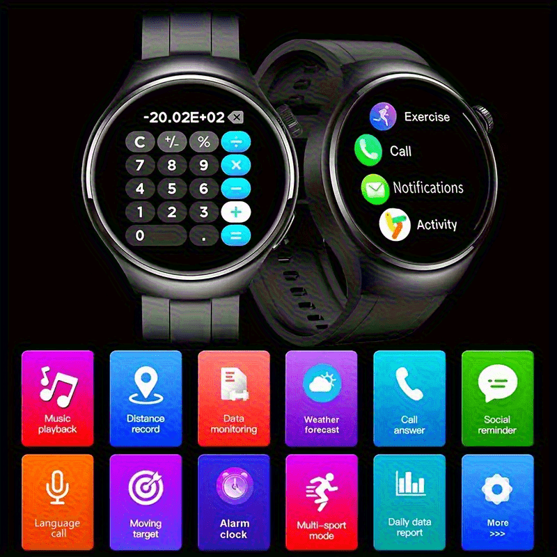 [Valentine's Day Gift] Valentine's Day Gift - Bestselling Round Model, 2.01" Extra-Large Screen, Smartwatch with Wireless Calling (Answer/Make/Reject Calls) for Men and Women, with 100+ Sports Modes, Sleep Monitor, Includes Games/Weather/Calculator/Pedome