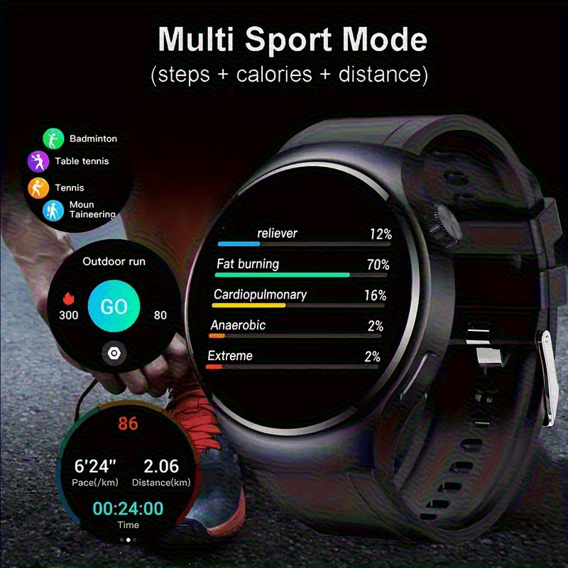 [Valentine's Day Gift] Valentine's Day Gift - Bestselling Round Model, 2.01" Extra-Large Screen, Smartwatch with Wireless Calling (Answer/Make/Reject Calls) for Men and Women, with 100+ Sports Modes, Sleep Monitor, Includes Games/Weather/Calculator/Pedome